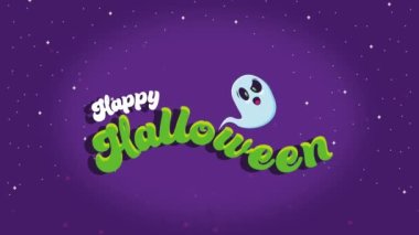 Hayalet dolu mutlu cadılar bayramı mektupları, 4k video animasyonu