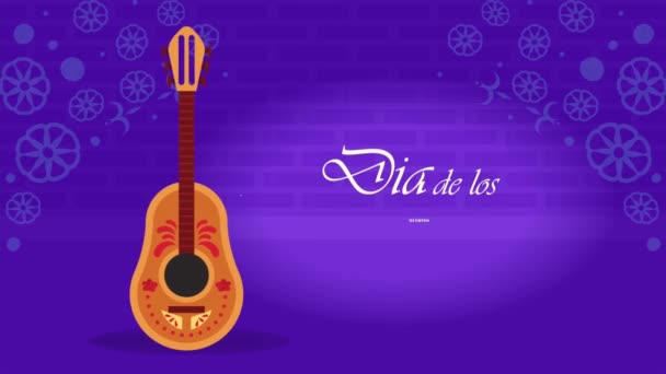 Dia Los Muertos Harfleri Video Animasyonu — Stok video