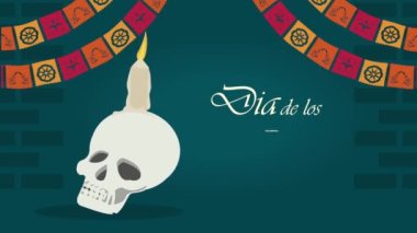 dia de los muertos harfleri, 4k video animasyonu