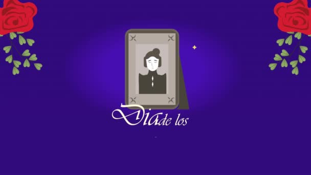 Día Los Muertos Letras Con Altar Video Animado — Vídeos de Stock