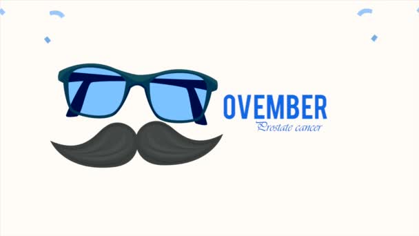 Movember Cancer Prostate Lettrage Avec Des Lunettes Vidéo Animé — Video