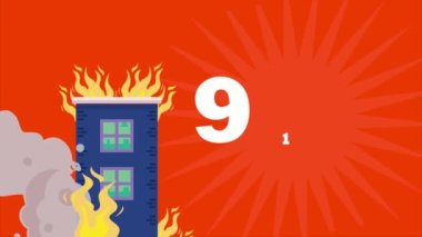 911 Acil Yardım Numarası. 4K video animasyonu.