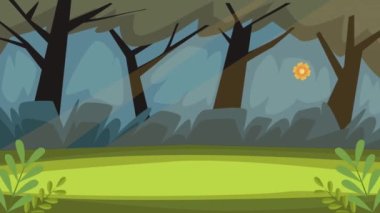 Orman manzaralı güzel manzara, 4k video animasyonu