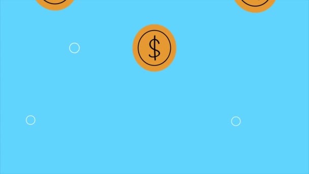 Moedas Dinheiro Dólares Padrão Animação Vídeo Animado — Vídeo de Stock