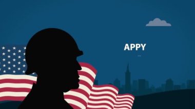 Gaziler Günü 'nde bayrak ve 4K video animasyonları var.