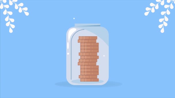 Pengar Dollar Pott Animation Video Animerad — Stockvideo