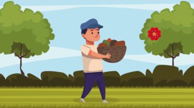 Erkek gezgin karakter animasyonu, 4k video animasyonu