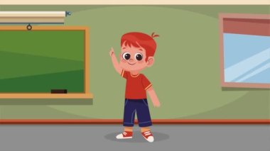 kızıl saçlı liseli çocuk karakter animasyonu, 4k video animasyonu