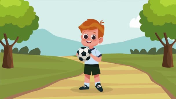 Blond Écolier Enfant Personnage Animation Vidéo Animée — Video