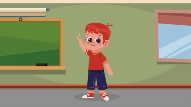 Rousse Écolier Enfant Personnage Animation Vidéo Animée — Video