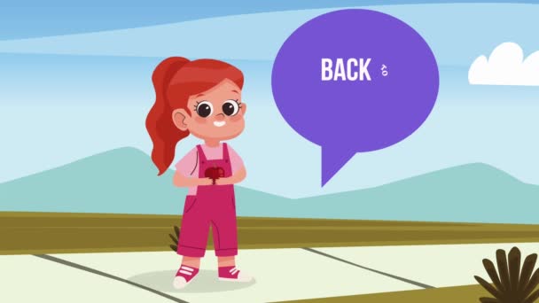 Rousse Écolière Enfant Personnage Animation Vidéo Animée — Video