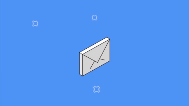 Envelope Mail Isometric Animation Video Animated — 비디오