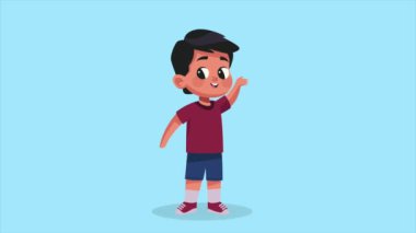 Mutlu çocuk karakteri animasyonu, 4k video animasyonu