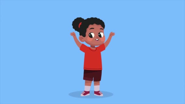 Little Girl Kid Character Animation Video Animated — Stock video