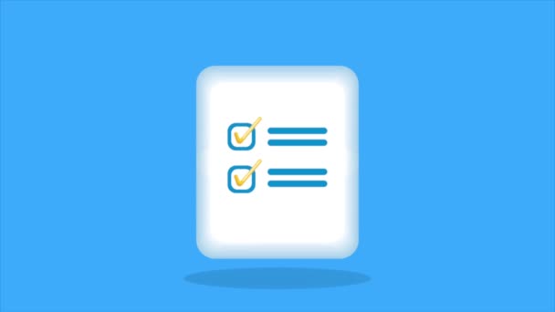Checklist Document Marks Animation Video Animated — Stock Video