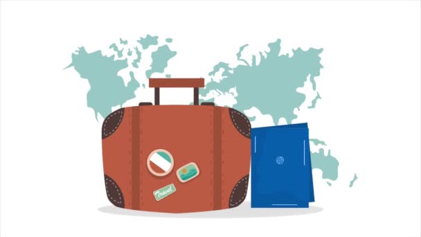 Suitcase Travel Accessory Animation Animasi Video — Stok Video