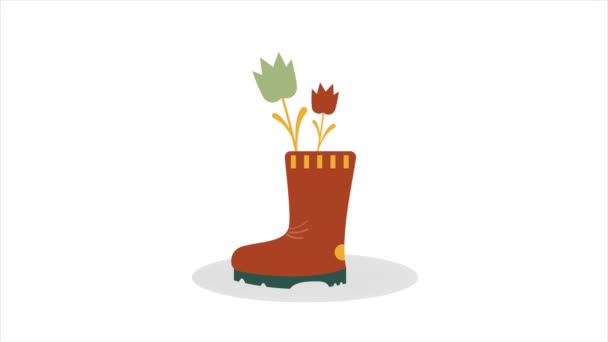Buty Jesiennych Kwiatów Animacji Wideo Animowane — Wideo stockowe