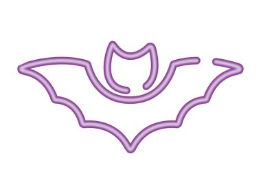 halloween bat neon light icon