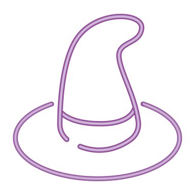 Cadılar bayramı cadı şapkası neon ışığı