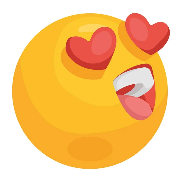 Emoji Lásce Styl Ikona — Stockový vektor