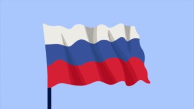 Direkte dalgalanan Rus bayrağı, 4k video animasyonu