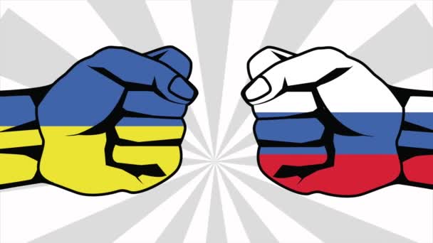 Ukrainische Kriegsanimation Mit Fäusten Video Animiert — Stockvideo
