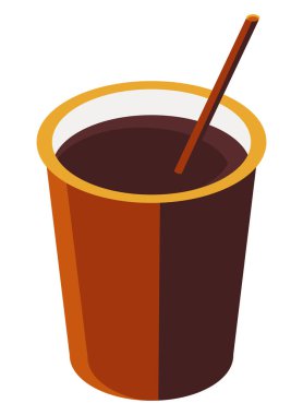 Saman izometrik simgeli kahve fincanı