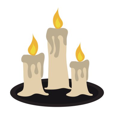 üç mum mumlu dekoratif simge