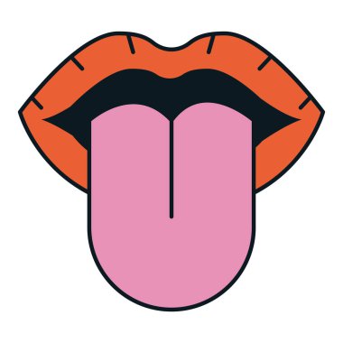 çılgın ağız retro biçim simgesi