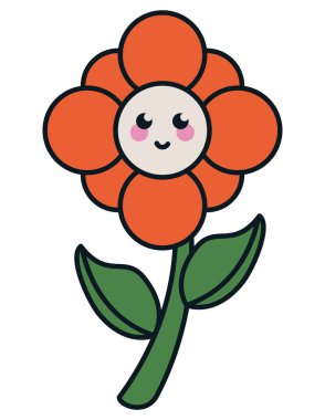 çiçek karakteri retro biçim simgesi