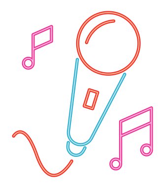 mikrofon aygıtı neon biçim simgesi