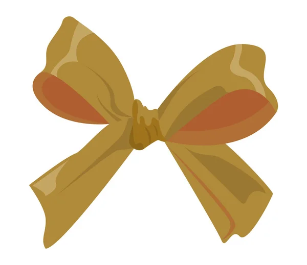 Golden Ribbon Bow Decorative Icon — Stock Vector