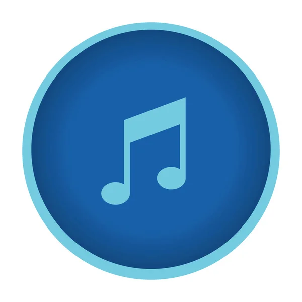 Botón Nota Música Icono Aislado — Vector de stock