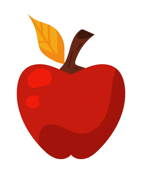 Świeży Owoc Jabłka Ikona Czerwony — Wektor stockowy