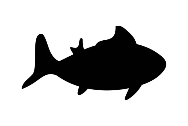 Pez Marino Animal Silueta Estilo — Vector de stock