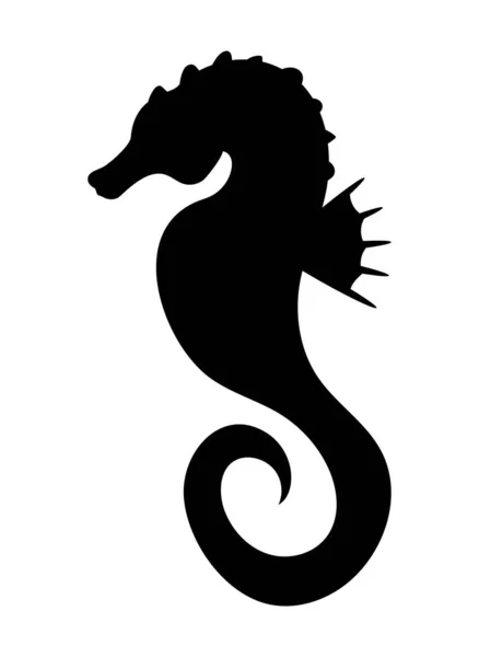 Ιππόκαμπος Sealife Ζώο Σιλουέτα Στυλ — Διανυσματικό Αρχείο