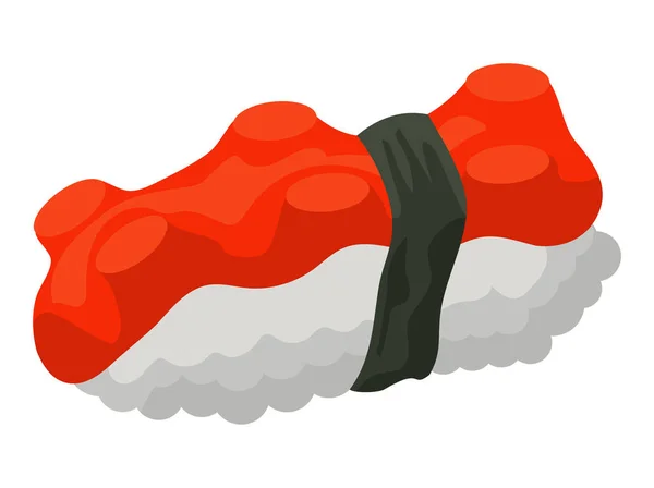 Salmón Sushi Asiático Comida Icono — Vector de stock