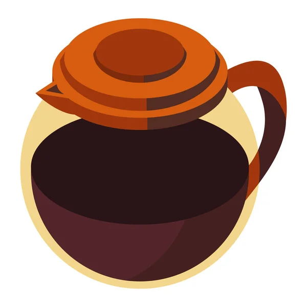 Kávová Konvice Izometrický Styl Ikona — Stockový vektor