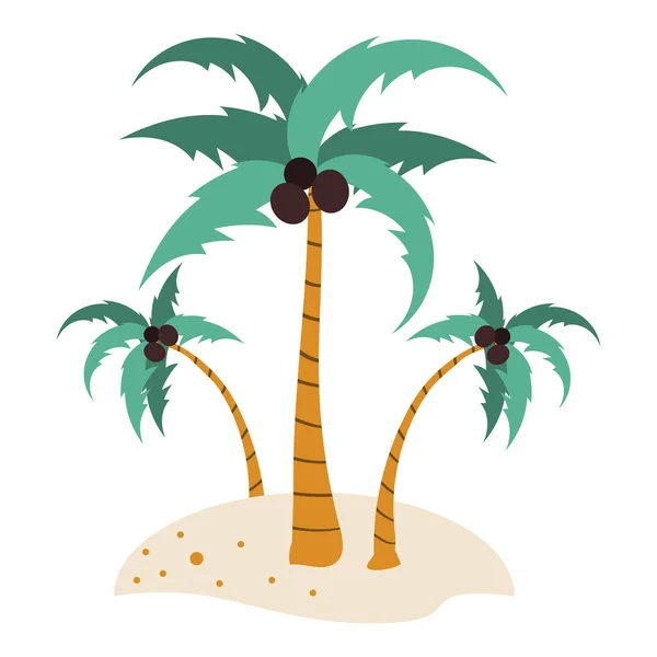 Strand Boom Palmen Tropisch Pictogram — Stockvector
