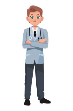 Genç sarışın, profesyonel doktor.