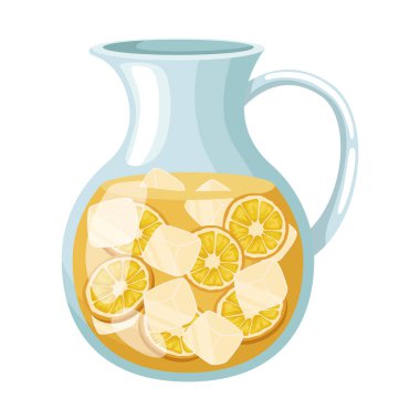 Tazeleyici portakal suyu kavanozu buzlu ikon