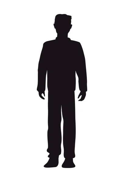 Homme Debout Silhouette Style Caractère — Image vectorielle