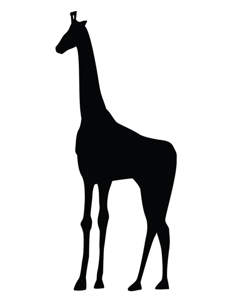 Icono Silueta Animal Jirafa Africana — Archivo Imágenes Vectoriales