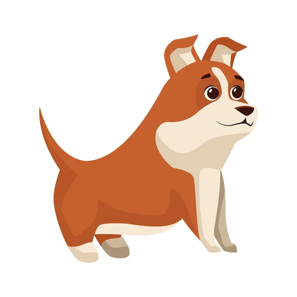 Lindo Pequeño Perro Mascota Carácter — Vector de stock