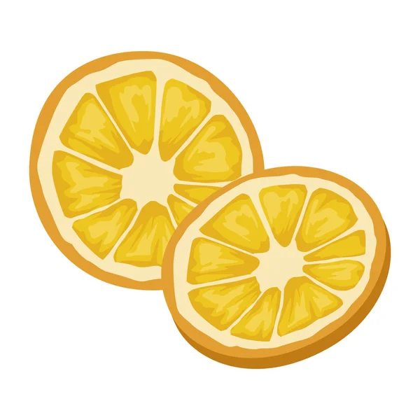 Oranges Fraîches Fruits Icône Saine — Image vectorielle