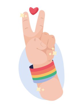 LGBTIQ bileklik simgesi ile el