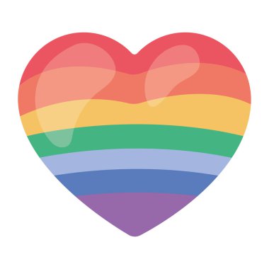 Kalp simgesinde LGBTIQ bayrağı