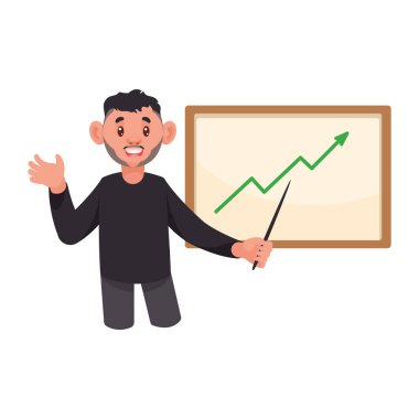 İş adamı istatistik okunun karakterini öğretiyor