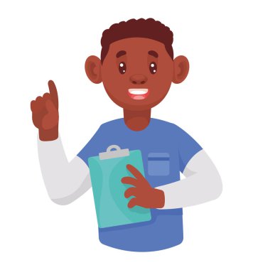 Düzenli karakteri olan afro erkek doktor