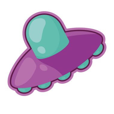 UFO etiket retro biçim simgesi